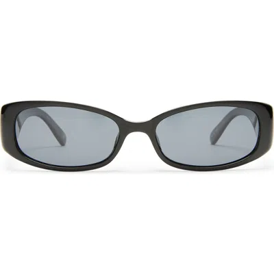Le Specs Starlight Rectangular Sunglasses In Black/smoke Mono Pol
