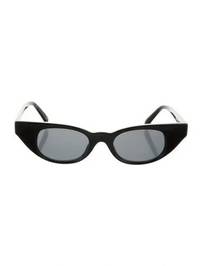 Pre-owned Le Specs The Breaker Cat-eye Sunglasses In Black