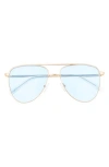 Le Specs The Duke 57mm Aviator Sunglasses In Gold