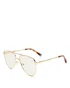Le Specs The Duke Rectangular Blue Light Glasses, 57mm In Gold