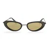 Le Specs The Royale Black/yellow Mirror Eyewear In Black