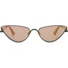 Le Specs The Soiree 60mm Mirrored Cat Eye Sunglasses In Black