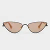 Le Specs The Soiree Slim Metal Cat-eye Sunglasses In Satin Black