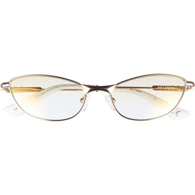 Le Specs Thorned Oval Sunglasses In Gold/tan Grad