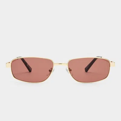 Le Specs Torrid In Gold Smokey Brown Mono