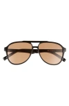 Le Specs Tragic Magic 56mm Aviator Sunglasses In Black