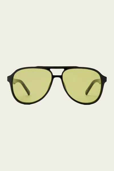 Le Specs Tragic Magic Aviator Sunglasses In Black Olive Tint In Green