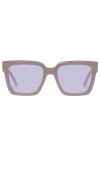 Le Specs Trampler 54mm Square Sunglasses In Putty & Lilac Tint