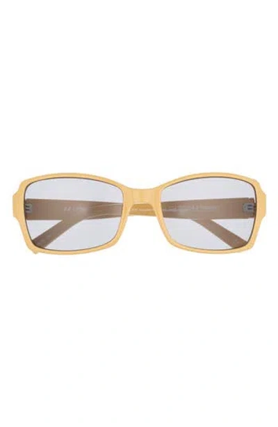 Le Specs Trance 56mm Rectangular Sunglasses In Yellow