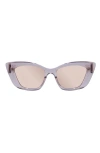 Le Specs Tranquil Turmoil 54mm Cat Eye Sunglasses In Rosewater