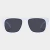 Le Specs Transmission 56mm D-frame Sunglasses In White