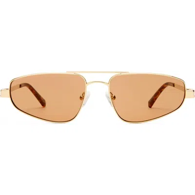 Le Specs Treausure 59mm Oval Sunglasses In Brown