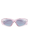 Le Specs Under Wraps 56mm Cat Eye Sunglasses In Pink