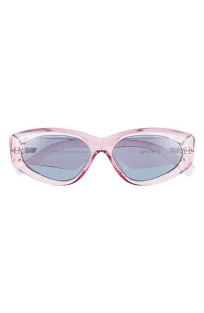 Le Specs Under Wraps 56mm Cat Eye Sunglasses In Pink