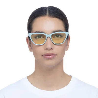Le Specs Unfaithful Transition Lenses In Metallic Powder Blue