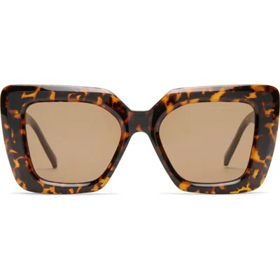 Le Specs Unimaginable 52mm Square Sunglasses In Dark Tort/brown Mono