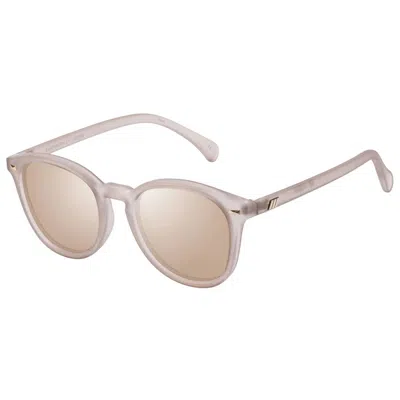 Le Specs Unisex Bandwagon Round Sunglasses In Matte Stone In Brown