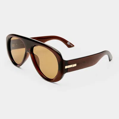 Le Specs Unisex Dream Boat Aviator Sunglasses In Cocoa In Brown