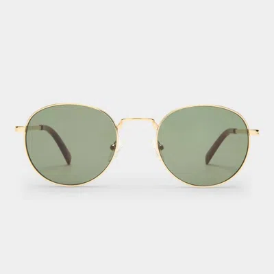 Le Specs Unisex Lost Legacy Sunglasses In Gold Green Mono In Brown