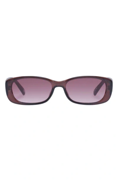 Le Specs Unreal 52mm Gradient Rectangular Sunglasses In Chocolate