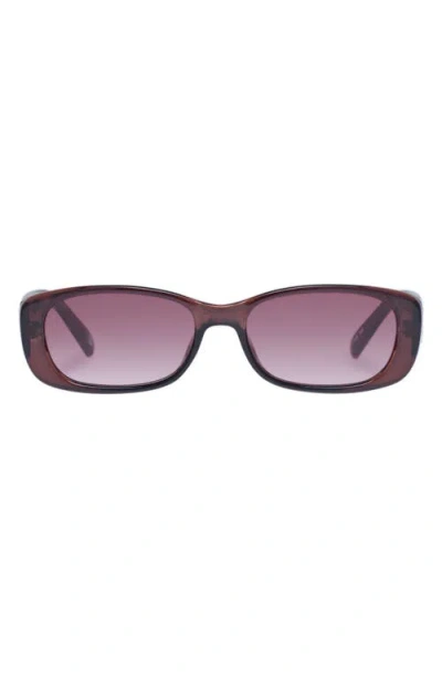 Le Specs Unreal 52mm Rectangular Sunglasses In Chocolate