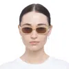 Le Specs Unreal Rectangle Sunglasses In Latte In Multi