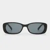 Le Specs Womens Mat Blk Coal Smoke Mono Unreal! Rectangular-frame Acetate Sunglasses In Shiny Black / Coal