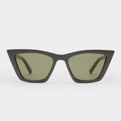 Le Specs Womens Black Velodrome Cat-eye Acetate Sunglasses