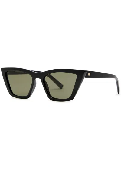 Le Specs Womens Black Velodrome Cat-eye Acetate Sunglasses