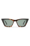 Le Specs Velodrome Polarized Angular Cat-eye Sunglasses In Dark Tort/khaki Mono Pol