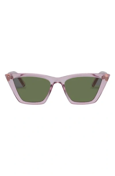 Le Specs Velodrome Cat Eye Sunglasses In Pink/moss Mono