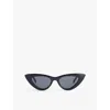 Le Specs Womens  Hypnosis Cat Eye-frame Plastic Sunglasses In Black