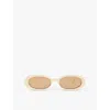 Le Specs Womens Ecru Outta Love Oval-frame Plastic Sunglasses In Ecru