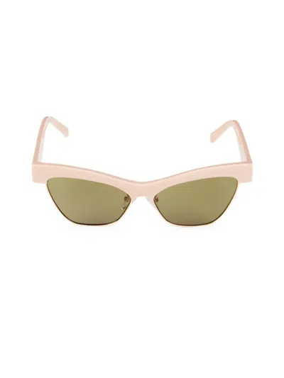 Le Specs Women's Mountain 57mm Cat Eye Clubmaster Sunglasses In Pink