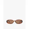 Le Specs Womens Toffee Tort Outta Love Polycarbonate Oval-frame Sunglasses In Toffee Tort