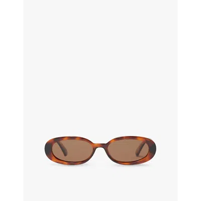 Le Specs Womens Toffee Tort Outta Love Polycarbonate Oval-frame Sunglasses