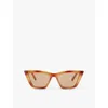 Le Specs Womens Vintage Tort Velodrome Cat Eye-frame Plastic Sunglasses In Vintage Tort
