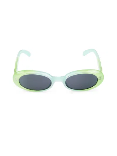 Le Specs Women's Work It 53mm Oval Sunglasses In Green