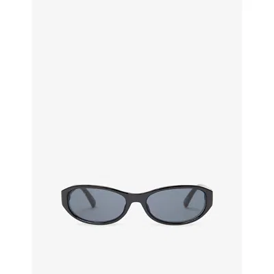 Le Specs Womens Black Dont Cha Oval Ecozen Sunglasses