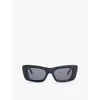 Le Specs Womens Black Dopamine Rectangle-frame Polycarbonate Sunglasses In Black