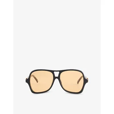 Le Specs Womens Black Lsp2552132 Fortune Teller Aviator-frame Polycarbonate Limited-edition Sunglasses