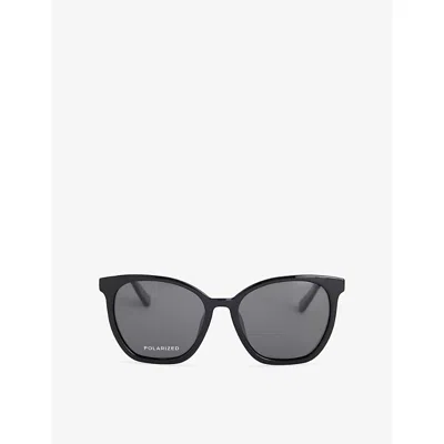 Le Specs Womens Black Nirvana Cat-eye-frame Acetate Sunglasses