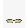 Le Specs Womens Black Pilferer Rectangular Ecozen Sunglasses In Black