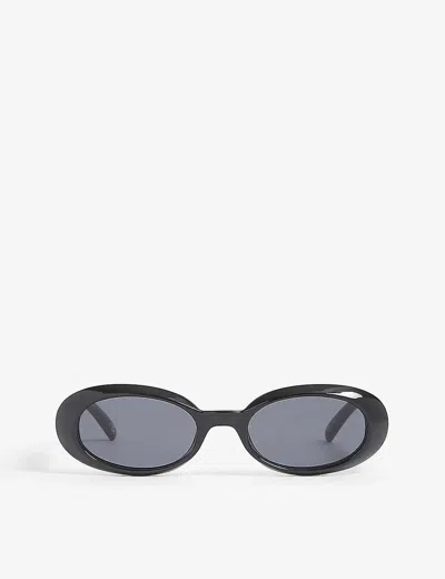 Le Specs Nouveau Vie 50mm Oval Sunglasses In Black