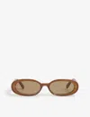 Le Specs Outta Love Oval-frame Polycarbonate Sunglasses In Caramel