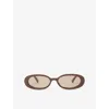 Le Specs Womens Cocoa Outta Love Oval Ecozen Sunglasses In Brown