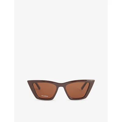 Le Specs Womens Cocoa Velodrome Cat-eye Sunglasses In Brown
