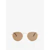 Le Specs Womens Lsu2552167 Lost Legacy Round-frame Metal Sunglasses Gold In Gold