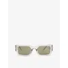 Le Specs Womens Graphite Lsp2552138 Contemplation Rectangle-frame Polycarbonate Sunglasses In Graphite