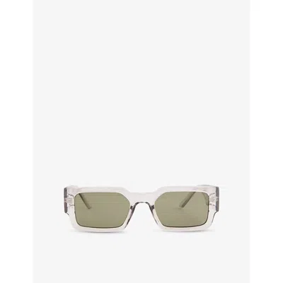 Le Specs Womens Graphite Lsp2552138 Contemplation Rectangle-frame Polycarbonate Sunglasses